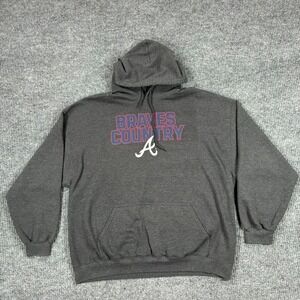 Atlanta Braves Country MLB Genuine Merchandise Mens 2XL Gray Hoodie Sweatshirt